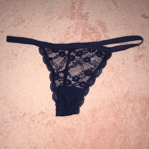 Victoria’s Secret Dark blue lace thong